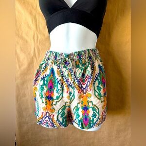 ZARA flowy print shorts stretch waist